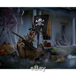 Halloween Decor Pirate Ship Animated Steering Wheel Haunted House Props