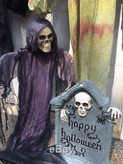 11pc Large Lot Halloween Haunted House Props Skeleton Witch Zombie Grave ETC
