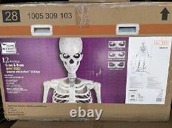 12 FT Foot Giant Skeleton With Animated LCD Eyes Halloween Prop Home Depot