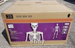 12 FT Foot Giant Skeleton With Animated LCD Eyes Halloween Prop Home Depot