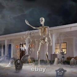12 FT Foot Giant Skeleton With Animated LCD Eyes Halloween Prop Home Depot RARE