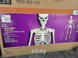 12 Foot Giant Skeleton withLCD Eyes Halloween Scary! 2 Versions