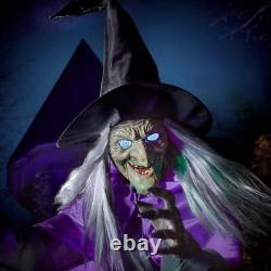 12 Ft Animated Hovering Witch Halloween Animatronic