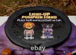 12 LIGHT UP PLASTER WITCH PUMPKIN STAND rare Halloween prop bowl stand garden