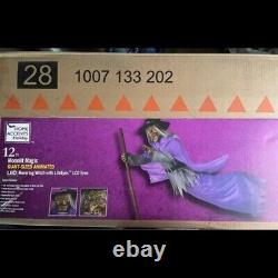 12' Moonlit Magic Giant Sized Animated Led Hovering Witch WithLifeEyes Home Depot
