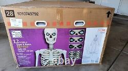 12' Skeleton LifeEyes Halloween Home Depot LCD flames hearts New Apr 2024