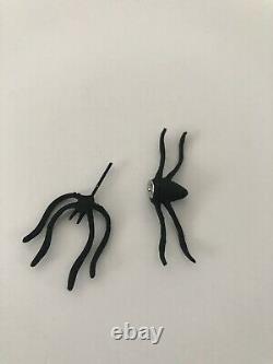 1X Gothic Halloween Black Scary Spooky Spider Bugs Party Earring Ear Stud PROP