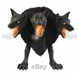 2.5ft 3 Headed Dogs Animated Halloween Cerberus Haunted House Prop