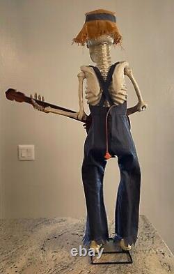 2012 Animated Banjo Playing Dixie Land 39 Standing Halloween Hillbilly Skeleton