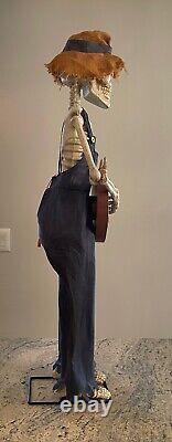2012 Animated Banjo Playing Dixie Land 39 Standing Halloween Hillbilly Skeleton