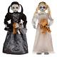 3 Ft Animated Led Scary Girls Dolls Set Of 2 Halloween Props Indoor Decorations