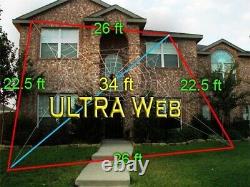 33 ft ULTRA Giant GlowWeb Rope Spider Web UV Glow Outdoor Halloween House Prop