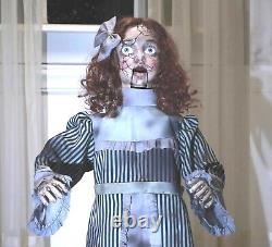 36 Talking CRACKED VICTORIAN HAUNTED DOLL Moving Mouth Arms Head Halloween Prop
