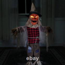36 Twitching Scarecrow Pumpkin Animated Prop Halloween Haunted House Greeter