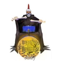 4' Animated Bluetooth Reaper Drummer Halloween Haunted House