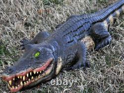 4 Ft Alligator Crocodile Yard Halloween Prop Life Size Fake Swamp Haunted House