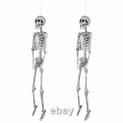5.4 FT Full Body Halloween Skeletons Props Decoration with Movable Joints 2 Pack