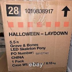 5.5 FT LED Skeleton Pony Halloween Home Depot Horse Home Accents Prop IN-HAND