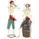 5 Ft Animated Skeleton Pirate Set Of 2 Halloween Prop Haunted House