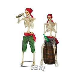 5 Ft Animated Skeleton Pirate Set of 2 Halloween Decoration / Haunted House Prop