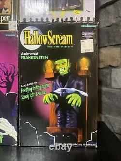 5 Vintage Animated Grim Reaper Activated Frankenstein Halloween Decor READ