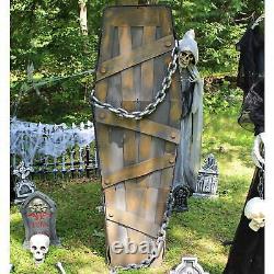 5 ft. Animated Coffin Halloween House Decoration, Halloween Props, Animatronic