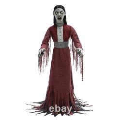 5'ft Pneumatic Ghostly Woman Scary Halloween Animatronic Prop, New 2023