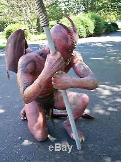 52 Life Size Foam Latex WINGED DEMON Devil withPitch Fork Rare Halloween Prop