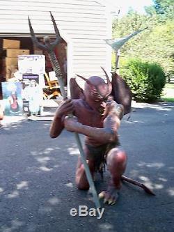 52 Life Size Foam Latex WINGED DEMON Devil withPitch Fork Rare Halloween Prop
