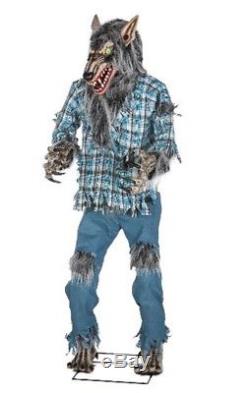 6.5 FT ANIMATED GROWLING SNARLING WEREWOLF Halloween Prop HAUNTED HOUSE