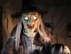 6.5 FT ANIMATED LUNGING HAGGARD WITCH Halloween Prop HAUNTED HOUSE