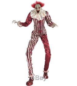 6.5 Ft Towering Creepy Carnival Clown Animatronic Halloween Decoration VIDEO
