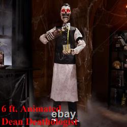 6' ANIMATED DEAN THE DEATHOLOGIST BARTENDER Halloween Prop HAUNTED HOUSE