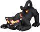 6' Airblown Inflatable Light Up Black Cat Turning Head Halloween Yard Prop Decor