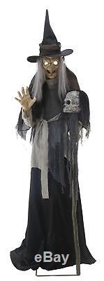 6 FT Lunging Animated Haggard Witch Halloween Prop
