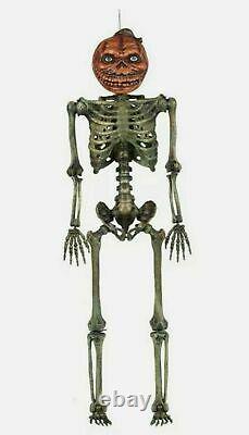 6 FT Rotten Patch LCD Posable Pumpkin Skeleton with life eyes FREE SHIP