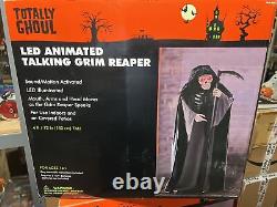 6 Ft Grim Reaper Animated Talking Spooky Village Halloween Haunted House Prop