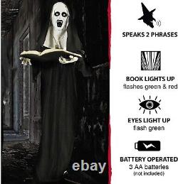 63 Life size Vampire (Nun) Witch with Spell book Halloween Animatronic Prop