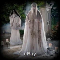 66 Animated Zombie Ghost Bride with Lighted Eyes Life Size Halloween Prop Outdoor