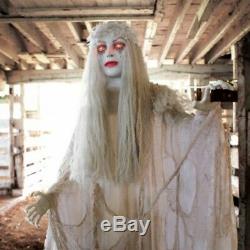 66 Animated Zombie Ghost Bride with Lighted Eyes Life Size Halloween Prop Outdoor