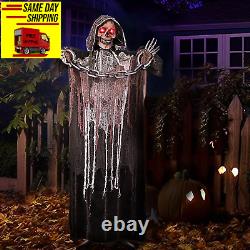 67 Halloween Decorations Outdoor Life Size Animatronics Grim Reaper with Chain