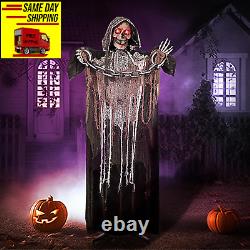 67 Halloween Decorations Outdoor Life Size Animatronics Grim Reaper with Chain