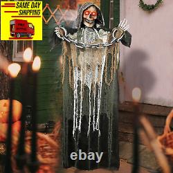 67 Halloween Decorations Outdoor Life Size Animatronics Grim Reaper with Chain