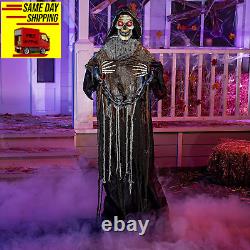 67 Halloween Decorations Outdoor Life Size Animatronics Grim Reaper with Chain