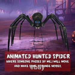 6Ft Giant Phreaky Phil Spider Halloween Animatronic Decorations, Light Eyes, Sca