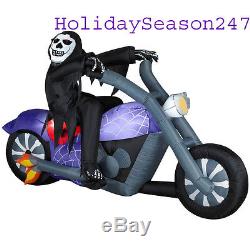 7.5Ft Ghost Biker Reaper Rider On Motorcycle Halloween Airblown Inflatable Prop