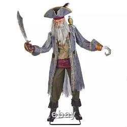 7' Animated Led Captain Cuts Servo Pirate Halloween Animatronic