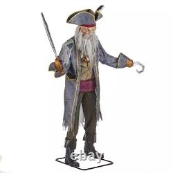 7' Animated Led Captain Cuts Servo Pirate Halloween Animatronic