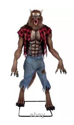 7' Animated Loudly Hulking Werewolf with LCD Eyes Halloween Animatronic