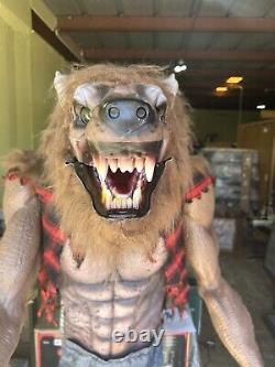 7' Animated Loudly Hulking Werewolf with LCD Eyes Halloween Animatronic